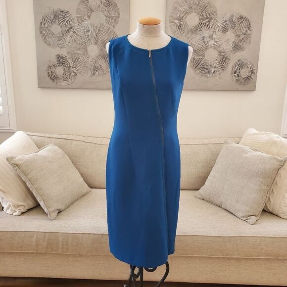 Hugo Boss 'Danafea' Zippered Sheath Dress - size 8 in Blue - Picture 4 of 16